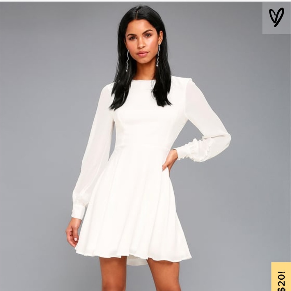 Lulus long sleeve white dress